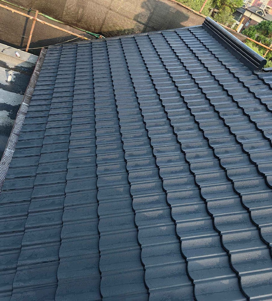 北京地产别墅屋面铝合金瓦改造安装