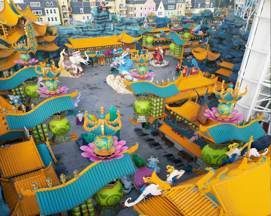 山海几千重景区仿古金属瓦屋面工程